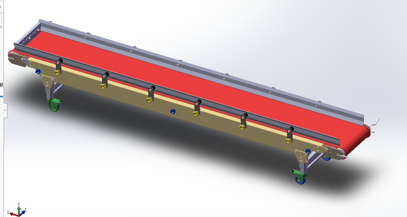 传送带-带万向轮3维图纸免费分享，SOLIDWORKS格式-需要的自行免费下载 