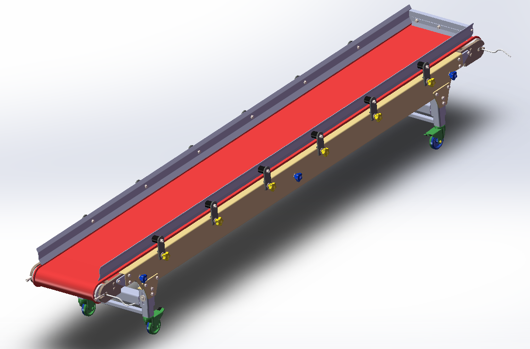 传送带-带万向轮3维图纸免费分享，SOLIDWORKS格式-需要的自行免费下载 