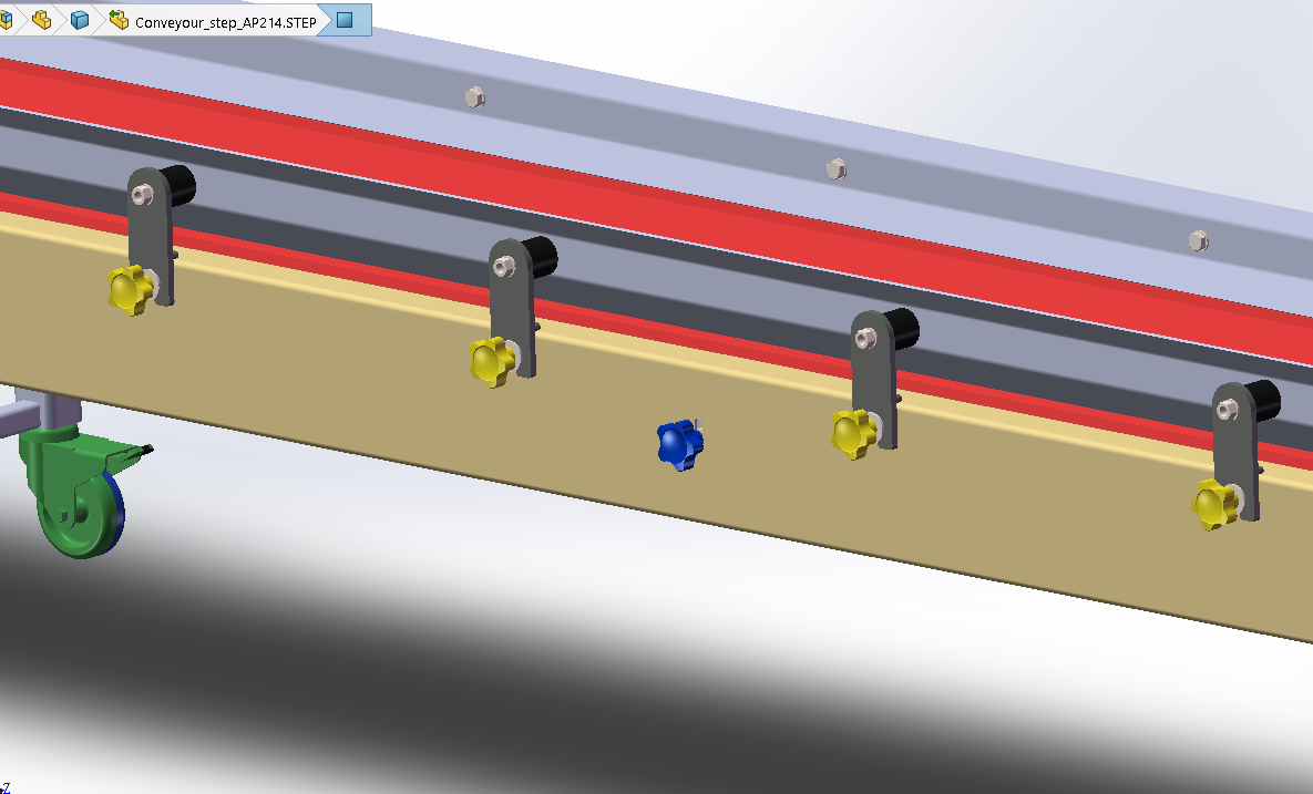 传送带-带万向轮3维图纸免费分享，SOLIDWORKS格式-需要的自行免费下载 