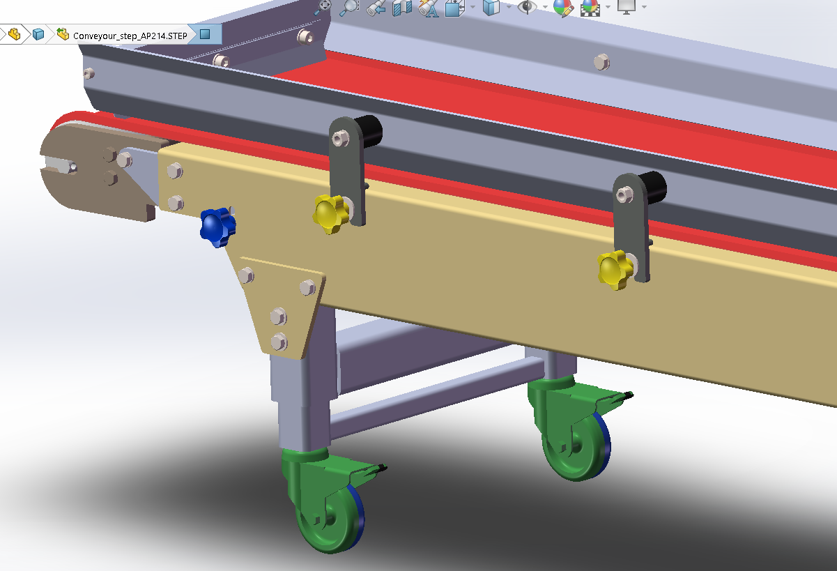 传送带-带万向轮3维图纸免费分享，SOLIDWORKS格式-需要的自行免费下载 