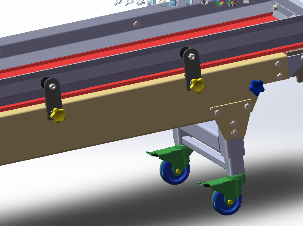 传送带-带万向轮3维图纸免费分享，SOLIDWORKS格式-需要的自行免费下载 